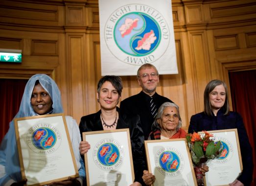 Vier Preisträger*innen des Right Livelihood Awards 2008